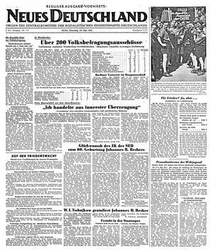 Neues Deutschland Online-Archiv vom 22.05.1951