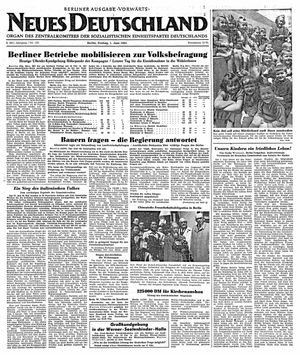 Neues Deutschland Online-Archiv vom 01.06.1951