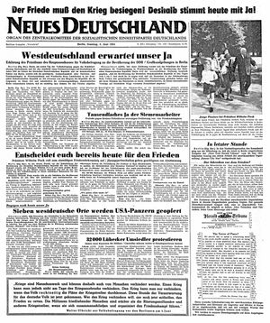 Neues Deutschland Online-Archiv vom 03.06.1951