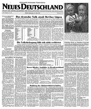 Neues Deutschland Online-Archiv vom 14.06.1951