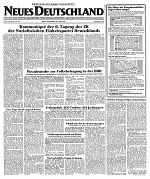 Neues Deutschland Online-Archiv vom 16.06.1951
