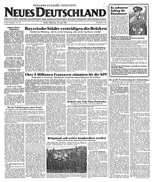 Neues Deutschland Online-Archiv vom 20.06.1951