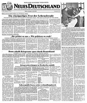 Neues Deutschland Online-Archiv vom 15.07.1951