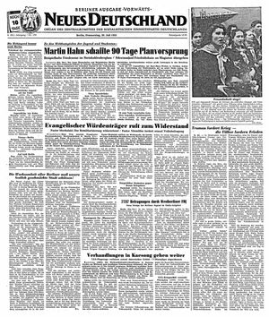 Neues Deutschland Online-Archiv vom 26.07.1951