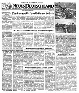 Neues Deutschland Online-Archiv vom 28.07.1951