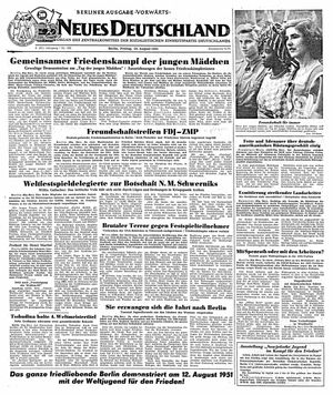 Neues Deutschland Online-Archiv vom 10.08.1951