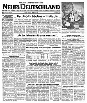 Neues Deutschland Online-Archiv vom 28.08.1951