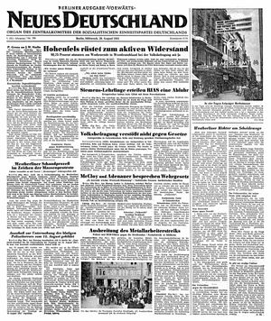 Neues Deutschland Online-Archiv vom 29.08.1951