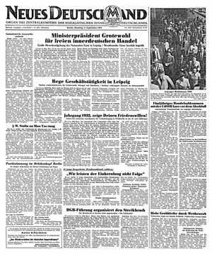Neues Deutschland Online-Archiv vom 04.09.1951