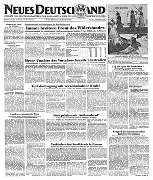Neues Deutschland Online-Archiv vom 05.09.1951