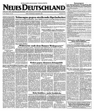Neues Deutschland Online-Archiv vom 08.09.1951
