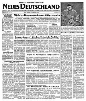 Neues Deutschland Online-Archiv vom 11.09.1951