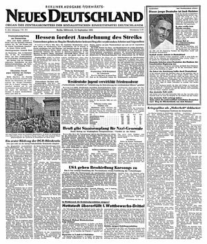 Neues Deutschland Online-Archiv vom 12.09.1951
