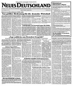 Neues Deutschland Online-Archiv vom 05.10.1951