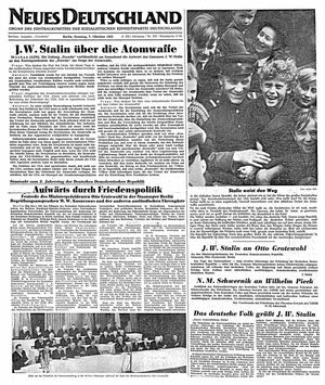 Neues Deutschland Online-Archiv vom 07.10.1951