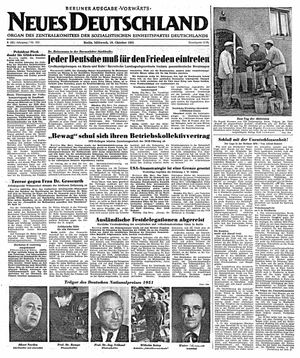 Neues Deutschland Online-Archiv vom 10.10.1951