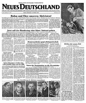 Neues Deutschland Online-Archiv vom 13.10.1951