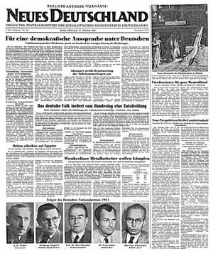 Neues Deutschland Online-Archiv vom 17.10.1951