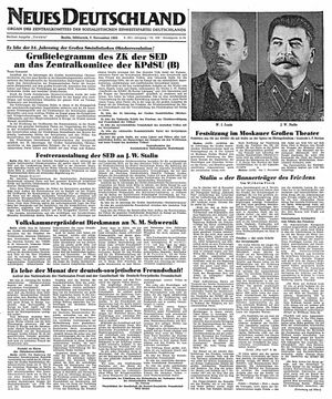 Neues Deutschland Online-Archiv vom 07.11.1951
