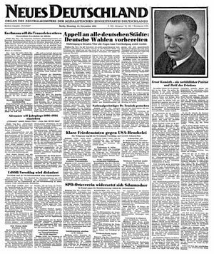 Neues Deutschland Online-Archiv vom 13.11.1951
