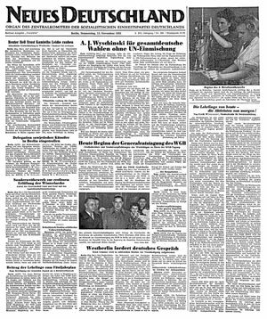 Neues Deutschland Online-Archiv vom 15.11.1951