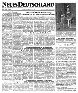 Neues Deutschland Online-Archiv vom 20.11.1951