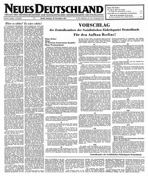 Neues Deutschland Online-Archiv vom 25.11.1951