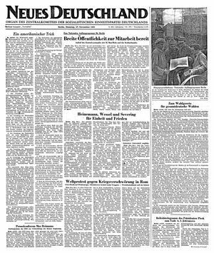Neues Deutschland Online-Archiv vom 27.11.1951
