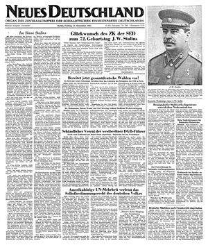 Neues Deutschland Online-Archiv vom 21.12.1951