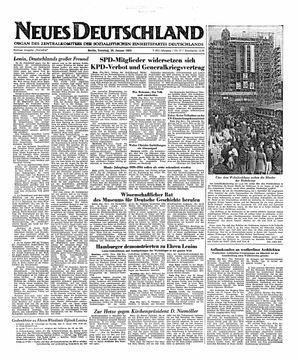 Neues Deutschland Online-Archiv vom 20.01.1952