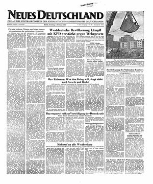 Neues Deutschland Online-Archiv on Feb 3, 1952