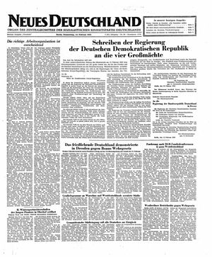 Neues Deutschland Online-Archiv vom 14.02.1952