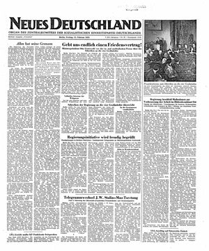 Neues Deutschland Online-Archiv vom 15.02.1952