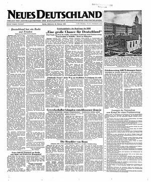 Neues Deutschland Online-Archiv vom 20.02.1952
