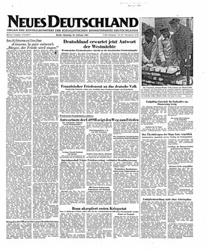Neues Deutschland Online-Archiv vom 26.02.1952
