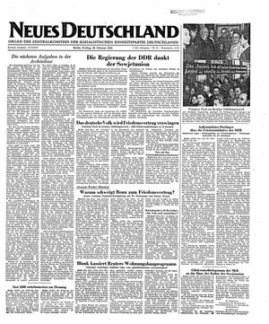 Neues Deutschland Online-Archiv vom 29.02.1952