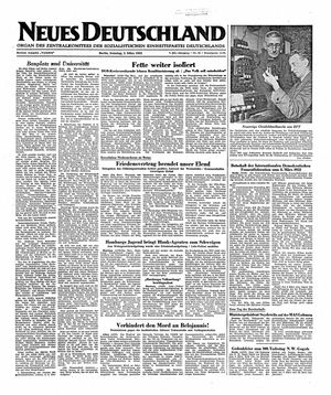 Neues Deutschland Online-Archiv vom 02.03.1952