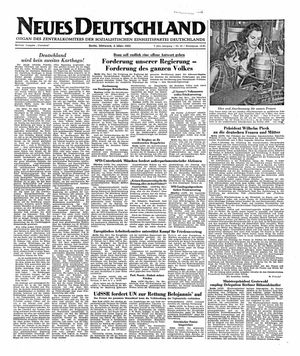 Neues Deutschland Online-Archiv vom 05.03.1952