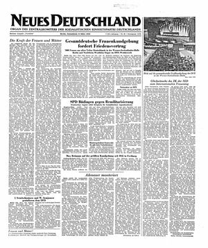 Neues Deutschland Online-Archiv vom 08.03.1952