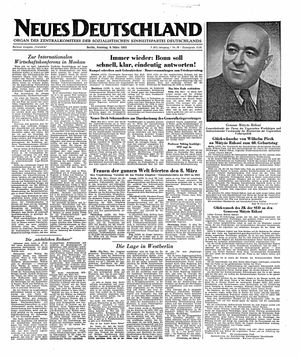 Neues Deutschland Online-Archiv vom 09.03.1952