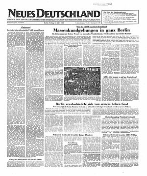 Neues Deutschland Online-Archiv vom 14.03.1952