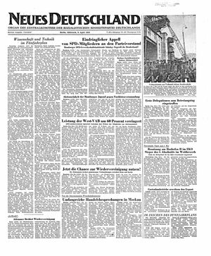 Neues Deutschland Online-Archiv vom 09.04.1952
