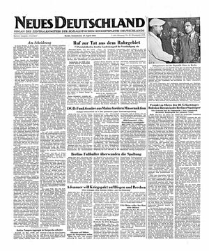 Neues Deutschland Online-Archiv vom 19.04.1952