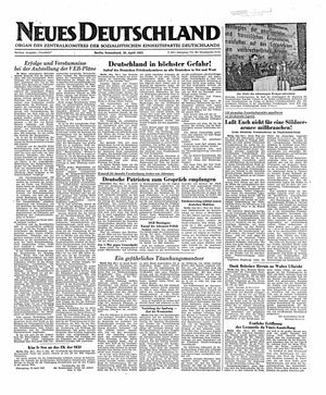 Neues Deutschland Online-Archiv on Apr 26, 1952