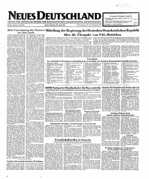 Neues Deutschland Online-Archiv vom 29.04.1952