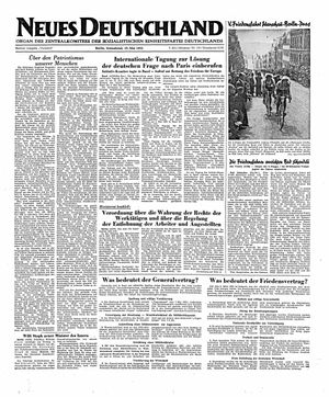 Neues Deutschland Online-Archiv vom 10.05.1952