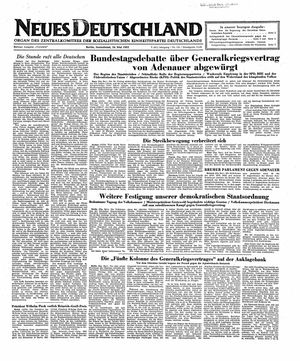 Neues Deutschland Online-Archiv on May 24, 1952