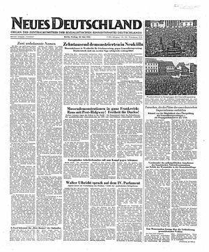 Neues Deutschland Online-Archiv vom 30.05.1952