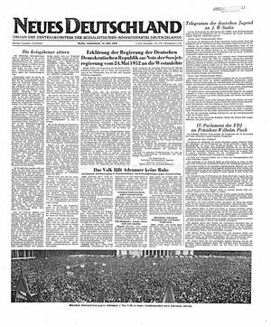 Neues Deutschland Online-Archiv vom 31.05.1952