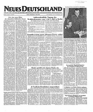 Neues Deutschland Online-Archiv vom 07.06.1952